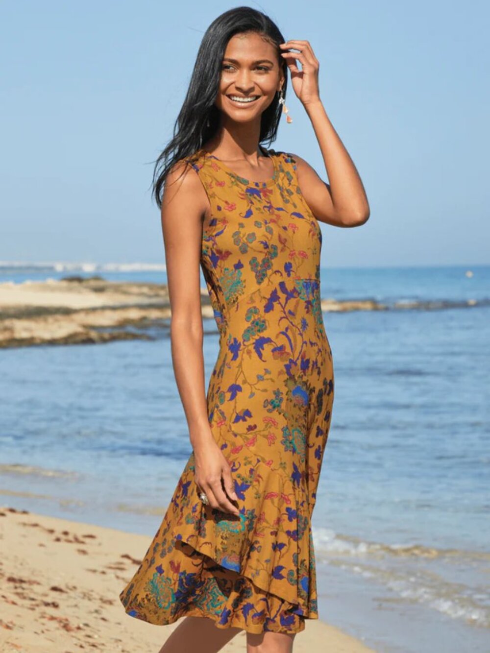 Peruvian Connection Solarium Dress in Amber Size Small